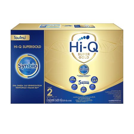 นมผง ไฮคิว ซูเปอร์โกลด์ ซินไบโอโพรเทก 3420 กรัม (ช่วงวัยที่ 2) นมผงสำหรับเด็กเล็กอายุ 6 เดือน-3 ปี Hi-Q Super Gold Step 2