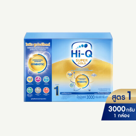 นมผง ไฮคิว ซูเปอร์โกลด์ ซินไบโอโพรเทก 3000 กรัม (ช่วงวัยที่ 1) นมผงสำหรับเด็กทารกแรกเกิด-1ปี Hi-Q Super Gold Step 1
