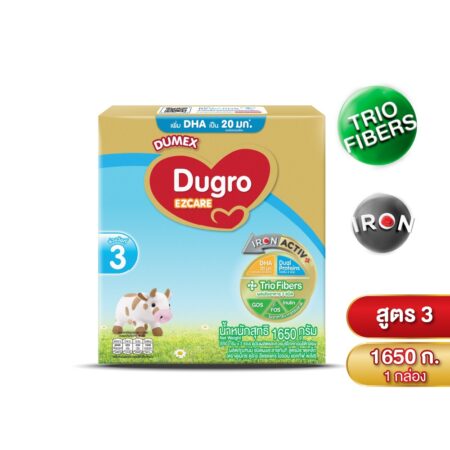 นมผง ดูโกร อีแซดแคร์ ไอรอน แอคทีฟ พลัส สูตร3 1650 กรัม นมผงดัดแปลงสูตรต่อเนื่องสำหรับทารกและเด็กเล็ก
